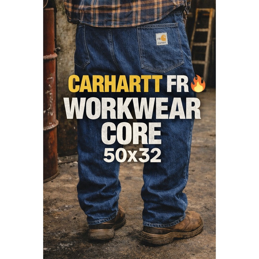 Carhartt FR Flame Resistant Jeans 50x32 Original Fit Workwear Denim Blue Big & T